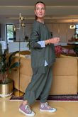 Made in Italy Lagenlook Chill Sweatshirt Deep Khaki